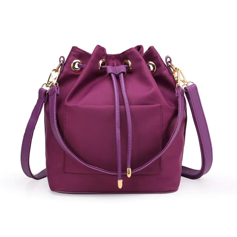 2020 Women's Fashion Nylon Bucket Bag with Hardware