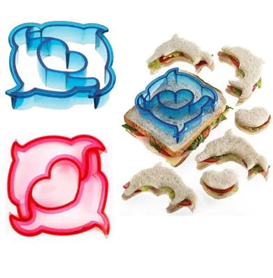 Kids' Sandwich Mold with Heart-Shaped Cartoon Design
