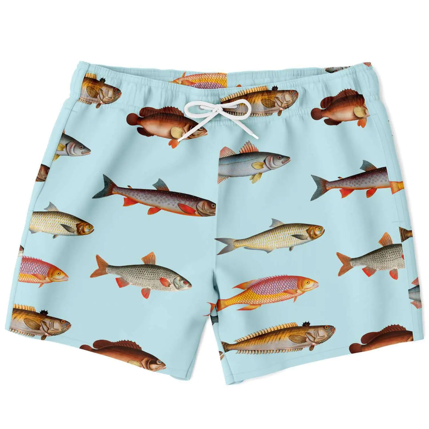 Men's Beach Shorts Featuring Fish Print Design