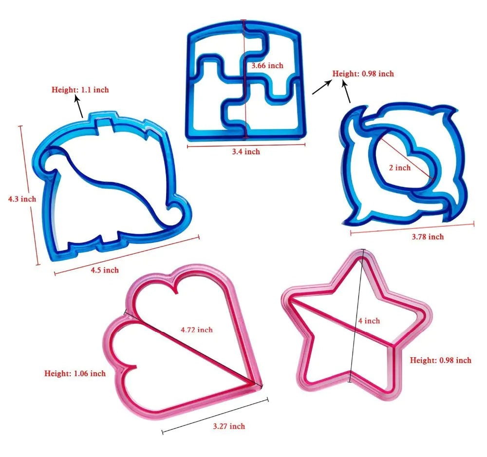Kids' Sandwich Mold with Heart-Shaped Cartoon Design